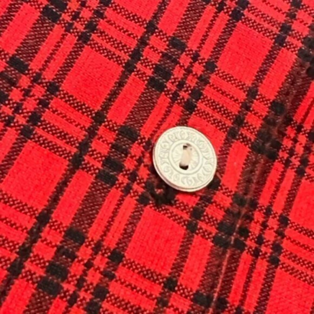 Christmas Shirt‎ Womens Button Up Red Checkered 3D Winter Dolls EUC Lemon Grass - Picture 9 of 12